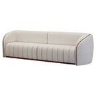 Sofá 332cm 4 Lugares Bipartido West Courino Marrom | Linho Al